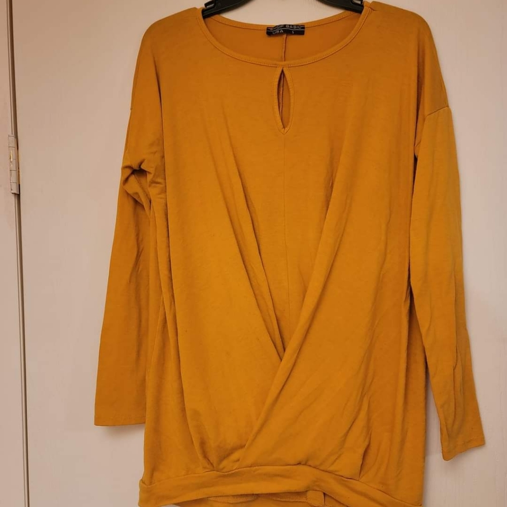 Yellow criss cross top